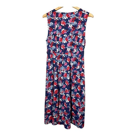 Studio B by Bobeau Wrap Dress Sleeveless Floral Red White Blue Midi Size Large - Picture 3 of 8